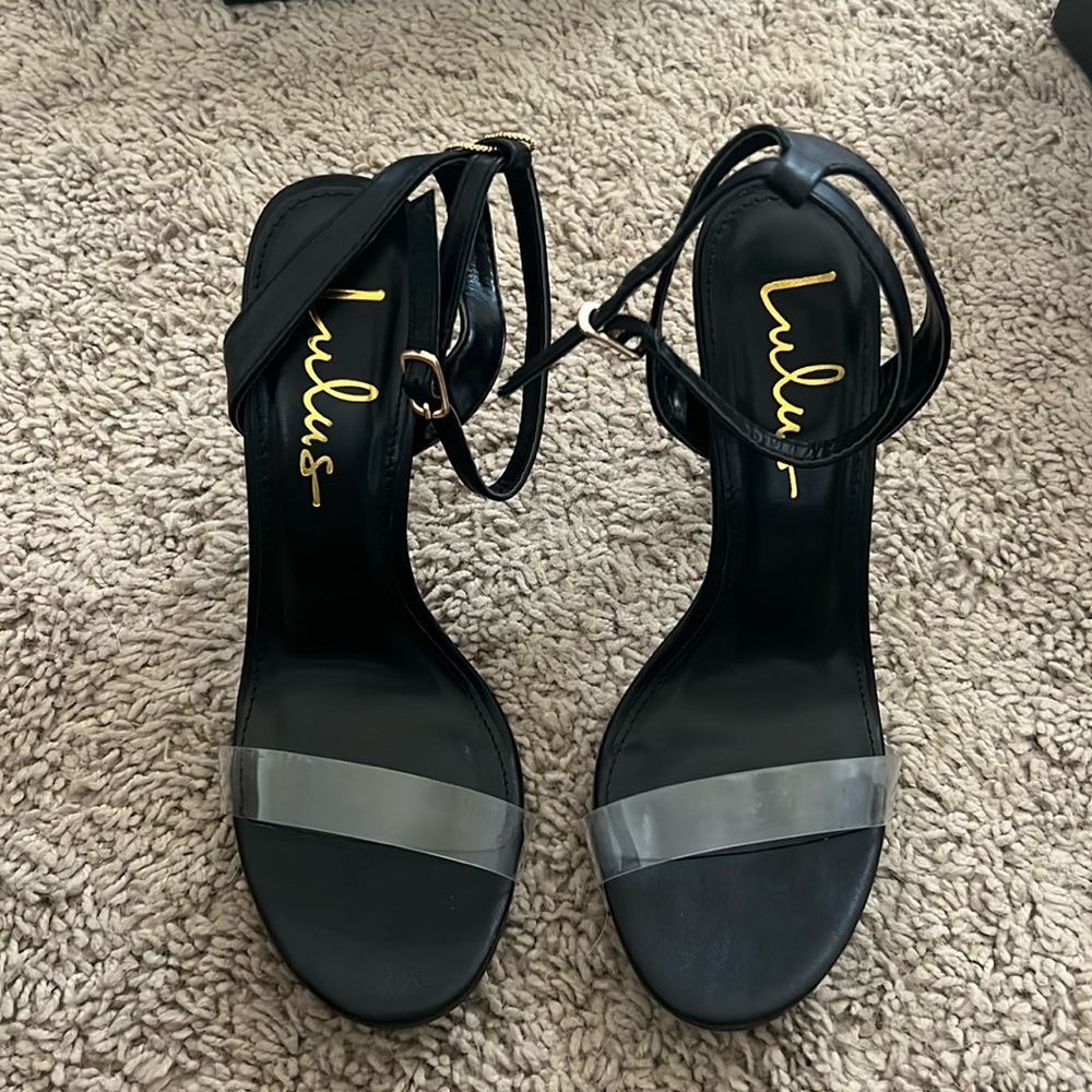 Lulus Black Strap Heels Size 7